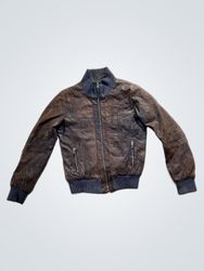D'Arienzo Leather Bomber Jacket Made in Italy