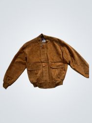 CV FLY Hand Made Brown Suede Bomber Jacket