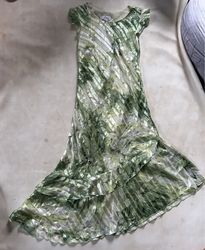 Dana Collection Green Tropical Print Ruffled Maxi ..