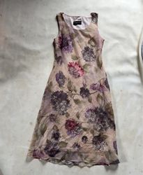 Connected Apparel Floral Print Sleeveless Maxi Dre..