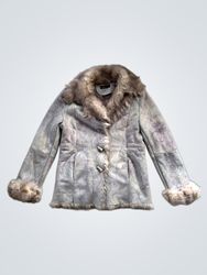 Leather-Sound Women's Faux Fur Trimmed Jacket Size..