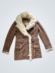 Women's Brown Faux Fur Lined Coat