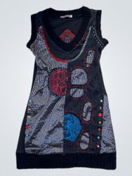 Griffin Sleeveless Dress with Patchwork Design