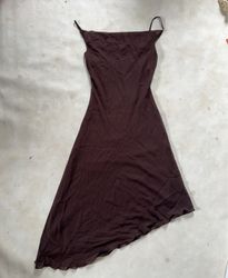 Brown Spaghetti Strap Dress