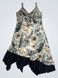 MD Floral Print Dress with Ruffle Hem