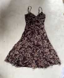 Sinequanone Brown Floral Print Midi Dress