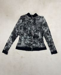 Camaieu Women's Graphic Print Zip-Up Jacket