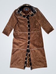 London Fog Faux Fur Trimmed Maxi Coat