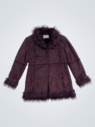 Purple Faux Fur Trimmed Jacket