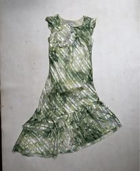 Dana Collection Women's Green Floral Print Dress