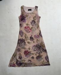 Connected Apparel Floral Print Sleeveless Midi Dre..