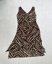Zebra print tiered ruffle dress
