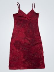 Red Paisley Print Slip Dress