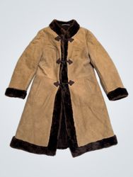 Brown Suede & Fur Trimmed Coat