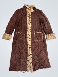 Brown Faux Fur Lined Long Coat