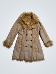 NO EXCUSE Faux Fur Trimmed Coat