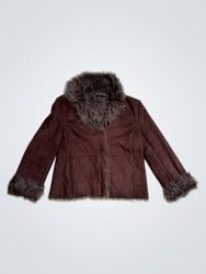 Brown Faux Fur Trimmed Jacket