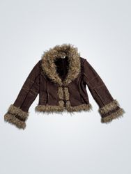 Jaqueta de Suede com acabamento em pelúcia MISSY