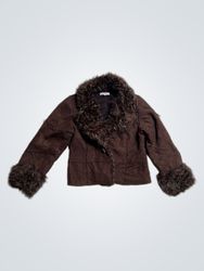 Sugar Candy Faux Fur Trim Jacket