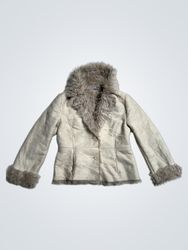 Cream Faux Fur Trimmed Jacket