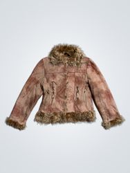 Jaqueta de Suede com Detalhes de Pele Sintética