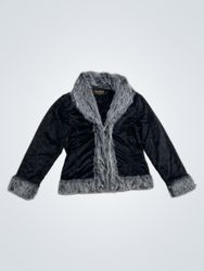 Black jacket with faux fur trim