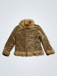 TENGXU Women's Fur Trimmed Jacket