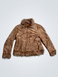 Wan Lin Brown Faux Fur Jacket