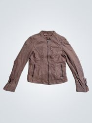 Brown Faux Leather Jacket