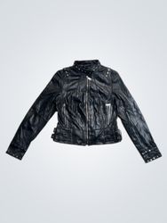 Karen Millen Black Leather Studded Jacket