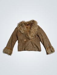 「Kiss Love Styled in Italy フェイクファー トリム ジャケット」