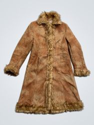 Cherokee Faux Fur Trimmed Suede Coat