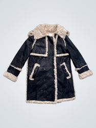 Amy Company Black Faux Fur Lined Coat