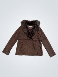 Veste en fausse suède marron pour femme TOLENTINO ..