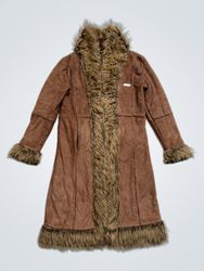 Tolentino Brown Faux Fur Trimmed Coat