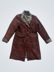 Brown Faux Fur Lined Coat