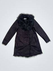 Black Faux Fur Trimmed Coat