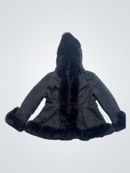 Cameo Rose Black Faux Fur Trimmed Hooded Jacket