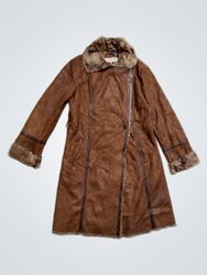 GERARD DAREL Brown Faux Fur Lined Coat