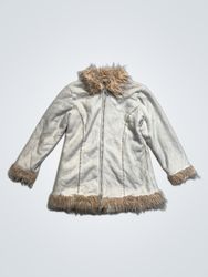 TO by teddy faux fur trim coat