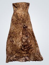 Timm Strapless Brown Floral Print Maxi Dress
