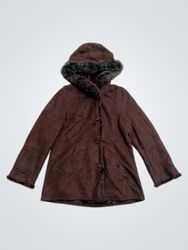 Novelti adorable junior brown faux fur lined hoode..