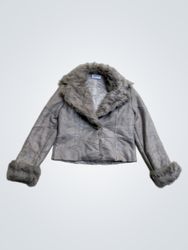 Together Faux Fur Trimmed Suede Jacket