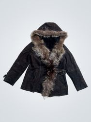 LASER Original Leather Fur Hooded Jacket