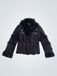 GAUDI Black Fur Trimmed Jacket