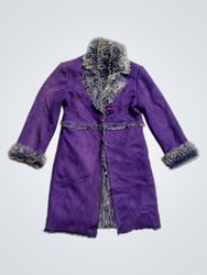 F+F for girls Purple Faux Fur Lined Coat