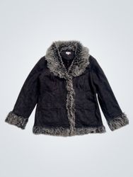 Jacket in Ecopelle Foderata in Pelliccia Sintetica..