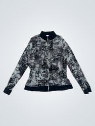 Cainaku Graffiti Print Zip-Up Jacket