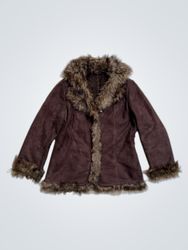 Brown Faux Fur Trimmed Jacket