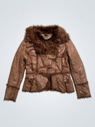 Miss Passion Faux Fur Lined Brown Jacket